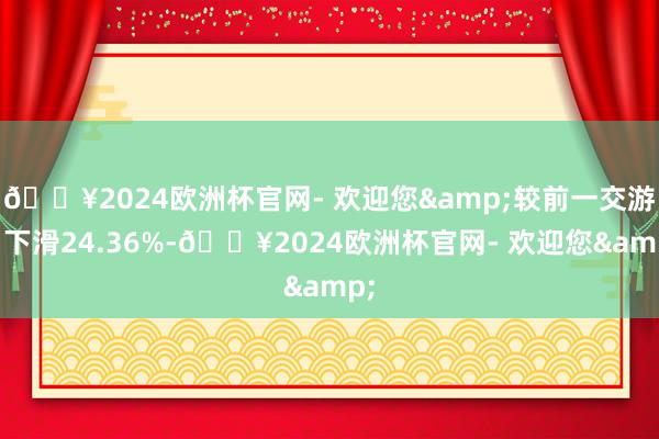 🔥2024欧洲杯官网- 欢迎您&较前一交游日下滑24.36%-🔥2024欧洲杯官网- 欢迎您&